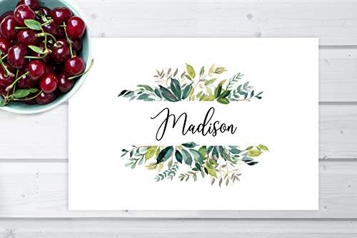 Andaz Press Custom Personalized Disposable Paper Placemats, 12 x 18 Inch, Set of 25, Custom Watercolor Leaves, Tableware, Dining, Table Setting for Wedding, Bridal Shower, Baby Shower, Party, Holiday - Image 4