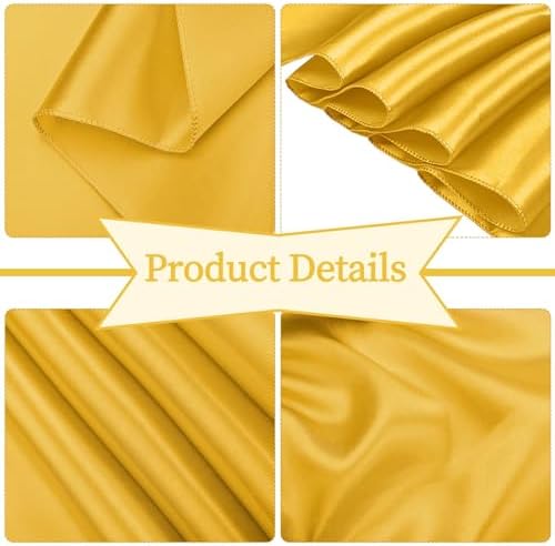 fani 60 PCS Satin Chair Sashes, 7x78 Inch, Gold - Image 3