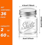 Tessco for you Mini Mason Jar Shot Glasses with Lids 2 oz Dishwasher Safe Mason Canning Jars for Bachelorette Wedding Party Favors Bar Drinks Home Desserts Honey Jam Candy(Clear,36 Pcs) - Image 2