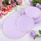 PULOTE 100PCS Purple Plastic Plates Disposable - Include 50 Dinner / 50 Dessert Plates Heavy Duty for Party, Wedding&Birthday - Image 6