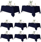 Fitable 8 Pack Navy Tablecloths 70x108 Inch for 6 Ft Rectangle Tables by Fitable