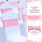 VitalCozy 50 Pcs Stretch Chair Sashes with Crown, Pink - Image 2