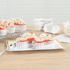 Restaurantware-Premium 3-inch Baking Cups: Regular-Ridged Elliptical Paper Baking Cups Perfect for Muffins, Cupcakes or Mini Snacks - Black & White Press Print Design - Disposable - 200-CT - Image 6