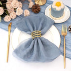 60Pack Dusty Blue Cheesecloth Napkins Rustic Boho Gauze Napkins 20"x20" by REWOMC