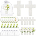50Sets Baptism Party Favors for Guests Cross Scented Soap Gift Bulk with Thank You Tags and Organza Bags for Christening First Communion Baby Shower Gender Reveal Wedding Bridal Party Decoration by KBDHYY