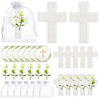 50Sets Baptism Party Favors for Guests Cross Scented Soap Gift Bulk with Thank You Tags and Organza Bags for Christening First Communion Baby Shower Gender Reveal Wedding Bridal Party Decoration by KBDHYY
