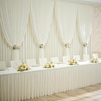 50×12ft Wrinkle Free Ivory Backdrop Curtain for Wedding Parties, 10 Panels 5×12ft Long Soft Silky Polyester Backdrop Drapes Cream Photo Back Drop Curtains for Party Photography Background Cloth - Image 6