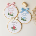 Embroidery Baby Name Sign, Personalized Welcome Baby Hoop Sign with Bow, Custom Baby Name Sign for Hospital, Infant Baby Shower Gifts New Parents (15) - Image 2