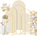 Gawicpy Wedding Arch Backdrop Stand Set Metal Arch Backdrop Stand with Wedding Arch Cover, Wedding Balloon Arch Backdrop Stand for Birthday, Baby Shower, Anniversary (Beige, 4FT+5FT+6FT) by Gawicpy