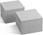 Disposable Linen-Feel Tela Gray Napkins, 6.5" x 6.5" Paper Napkins For Wedding, Party, Dinner Or Holiday (100 Pack) by SERVIETTO