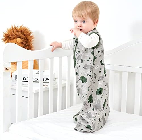 Yoofoss Baby Sleep Sack 0-6 Month 0.5TOG 100% Organic Cotton 2-Way Zipper - Image 2