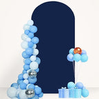FANPROMS Wedding Arch Cover 7.2FT Navy Blue Arch Cover Backdrop Fabric for Birthday Party Spandex Arched Stand Covers 2 Sides Arch Covers Stretchy Backdrop for Arched Stand Covering Events Decor - Image 5