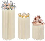 3Pcs Cylinder Stands for Party Foldable Cardboard Centerpiece Display Round Stands Centerpiece Cake Pedestal Stand 55-66LBS for Wedding Party Birthday Decor 40/60/80cm High (3Pcs-2) by Unknown