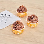 Restaurantware 5 oz Orange Polka Dot Pleated Paper Baking Cups, 200 Count - Image 6