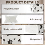 Meanplan 400 Pcs Paper Paw Bags with Footprint Paper Dog Treat Bags Bulk for Lunch Snacks Bread Candy Sandwich Popcorn Cookies Food Party Favors (White) - Image 3