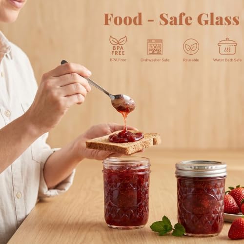 CycleMore 6 oz Mason Jars with Split Bands, 30 Pack Canning Jars - Image 7