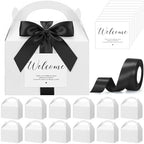 Maitys 24 Set Welcome Boxes for Wedding Guests 9x6x6 Gable Boxes, Black by Maitys