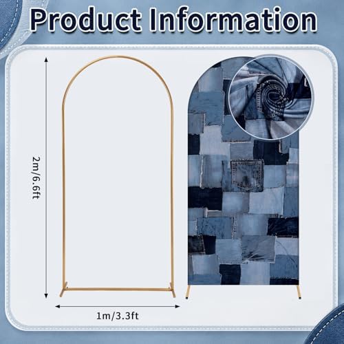 Breling 6.6ft Blue Jean Baby Shower Arch Backdrop Cover - Image 2
