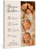 TWING Custom Baby Birth Details Photo Canvas Print Wall Decor, 16 x 20 in by TwingRepublic