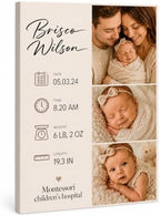 TWING Custom Baby Birth Details Photo Canvas Print Wall Decor, 16 x 20 in by TwingRepublic
