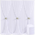 6 Panels White Backdrop Curtain for Parties Wedding Wrinkle Free 30ft x 10ft Backdrop Drapes for Baby Shower Gender Reveal Birthday Photo Photography Polyester Fabric Background Decoration by Suppromo