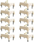 DRESSMAKER 10 Pack Ivory Table Cloth Rectangle 70X120 Inch Fit 8FT Table by Dressmaker
