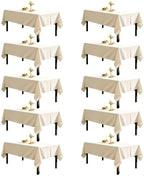 DRESSMAKER 10 Pack Ivory Table Cloth Rectangle 70X120 Inch Fit 8FT Table by Dressmaker