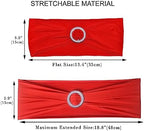 50pcs Red Spandex Chair Sashes,Durable Workmanship,Stretchable Chair Ties with Elastic for Wedding Party Banquet Event Celebration Birthday Graduation Meeting Baby Shower Decoration - Image 3
