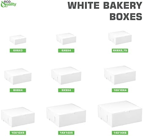 White Bakery Pastry Boxes - 6 x 6 x 4 Inches - White Kraft Paperboard for Home or Retail - Eco Friendly Paper Cardboard Recyclable for Pastries, Cookies, Cakes, Pies, Gift Box, Baby Shower (25) - Image 4
