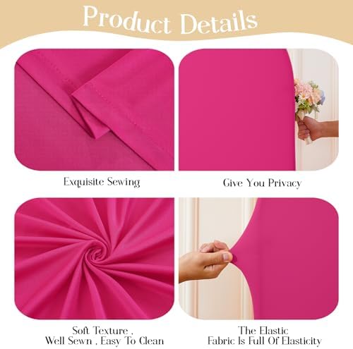 Hot Pink Arch Backdrop Cover Set of 2 Wedding Arch Covers Stretchy Backdrop Decorations Baby Shower Bridal Shower Photo Birthday Party Arch Stand Cover 7.2 and 6ft Spandex - Image 5