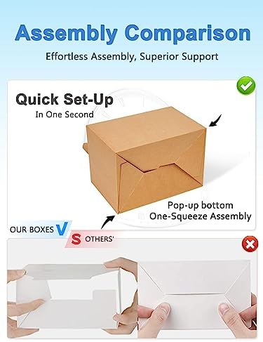 Shallive 28 Pcs Large Brown Kraft Lunch Boxes with Handle - 9x6x6 Inch Gable Gift Boxes for Baby Shower, Birthday Parties - Image 4