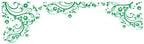Green Swirl Flower Floral Wall Decal Design. Apply on Wall's Edge. #262A (100in X 29in) #262A - Image 2