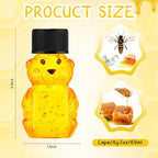 Patelai 96 Pcs 2 oz Plastic Honey Bear Bottle Bear Shape Clear Jar, Black - Image 2