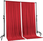 AK TRADING CO. 10 feet x 8 feet IFR Polyester Backdrop Drapes Curtains Panels with Rod Pockets - Wedding Ceremony Party Home Window Decorations - RED - Image 2