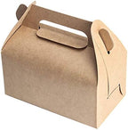 HOZEON 100 PCS Kraft Gable Treat Boxes, 6.4 x 3.5 x 3.2 Inches Strong and Durable Gable Boxes, Recycled Party Candy Treat Boxes for Birthday Party, Wedding, Baby Shower by HOZEON