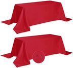 Fokitut 2 Pack Waterproof Rectangle Tablecloth, 90x132 Inch,Stain Resistant and Wrinkle Polyester Table Cloth, Fabric Table Cover for Kitchen Dining, Wedding, Party, Holiday Dinner-Red by BalsaCircle