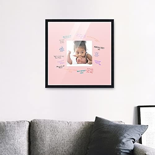 Poster Palooza 16x16 Black Autograph & Signature Picture Frame With Pink Square Opening Photo Mat for 5x5 Pictures - With Pens, UV Acrylic & Foamboard Backing - Image 6