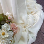 Pooling and Floating Chiffon Table Skirt with extra length, 6FT 9FT 14FT Sheer Tablecloth, Baby Shower, Birthdays Party, Main Cake Table Decoration, Wdding Table Skirt (Ivory, 9FT) - Image 4