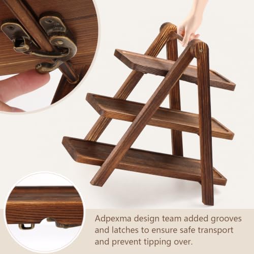 Wooden 3 Tier Foldable Serving Tray & Cupcake Stand - Image 5