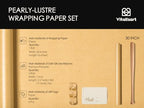Vitalizart Gold Wrapping Paper Set 30" Pearly-Lustre Ribbons & Gift Tags - Image 2