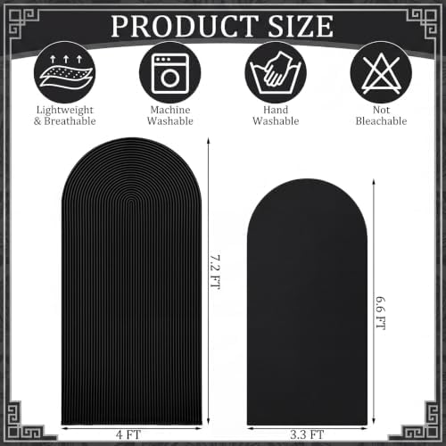 2 Set Wedding Arch Cover Black Ripple & Solid Stretchy Backdrop Cover - Image 2