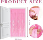 20 Pack Backdrop Party Decorations Pink Tinsel Curtain Party Backdrop Foil Fringe Birthday Decorations Photo Booth Streamer Backdrop Pink Theme Bachelorette Graduation Party Decorations - Image 7