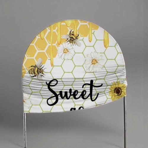 Arch Backdrop Cover Sweet As Can Bee Birthday Party Chiara Arched Stand Stretchy Fabric Covers Honeycomb Yellow Baby Shower Parties Decorations (4x7.2ft,GX1991) - Image 2