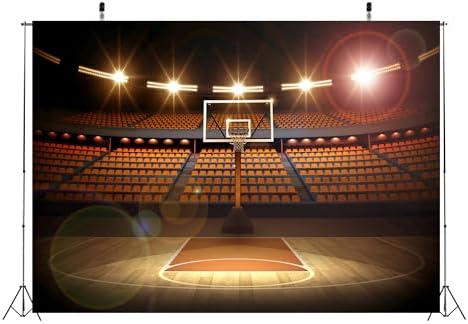 BELECO 12x8ft Fabric Basketball Court Backdrop Arena Sports Background Theme Party Decorations Birthday Baby Shower Cake Table Decor Banner Photo Booth Studio Props - Image 5