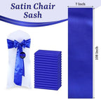 MDS® Pack of 125 Satin Chair Sashes for Wedding & Events – Royal Blue - Image 3