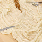 8 Pack Ivory Cream Cheesecloth Table Runner 120 Inch Boho Wedding Decor - Image 6