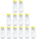 8 Ounce Plastic Squeezable Honey Bears with Sealable Flip Top Lids - BPA Free, Hand Wash Only (Yellow, 12 Pack) by CLEARVIEWCONTAINERS