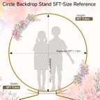 Balloon Arch Stand Metal Round Backdrop Stand Circle Balloon Arch Frame Wedding Arches 5FT for Ceremony Birthday Party Baby Shower Decoration - Image 2
