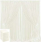 30x10ft Ivory Backdrop Curtain for Wedding Parties Wrinkle Free Fabric Ivory Drapes Backdrop Decoration for Baby Shower Birthday Photography Decoration 6 Panels, 5ft x 10ft by Gogoparti