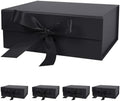 Aimyoo 5 Pack Large Black Gift Box with Ribbon, 11.5x8.6x4.1 inch Groomsman Proposal Box for Presents with Magnetic Closure Lids, Rectangle Collapsible Luxury Box for Wedding, Christmas, Birthday by Aimyoo